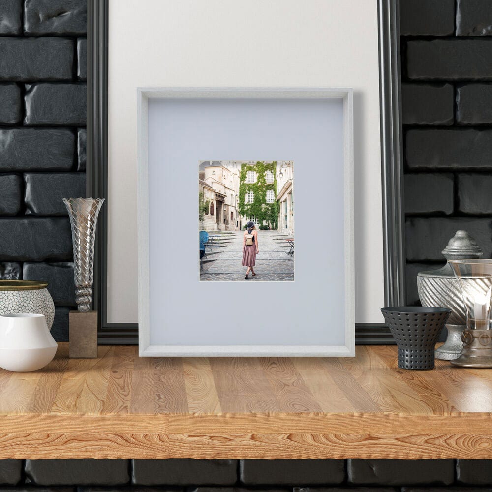 White 16 x 20 Gallery Frame, Matted to 8 x 10